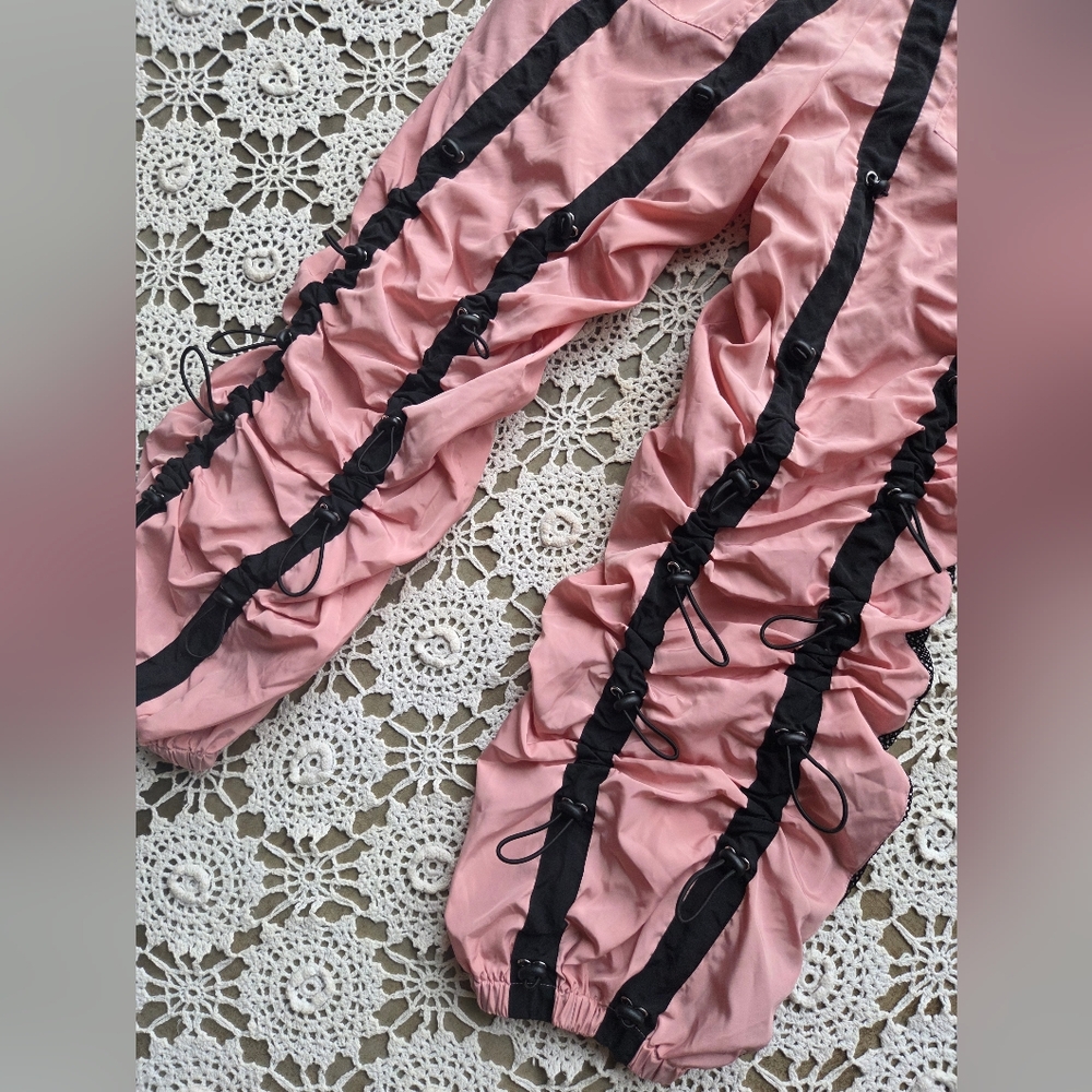 Dolls Kill Poster Grl Love On The Line Bungee Cord Jogger Pants - Picture 7 of 8